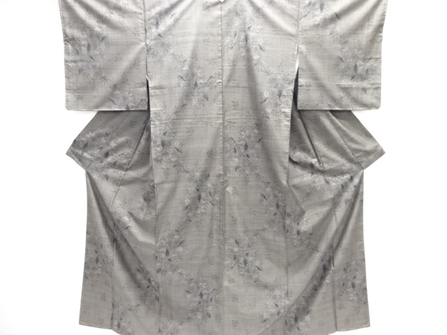 未使用品　枝葉模様織出し本場泥大島紬着物（7マルキ）